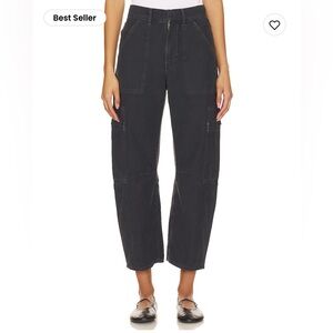 Marcelle Low Slung Cargo Pant in Black Citizens of Humanity Barrel Jeans